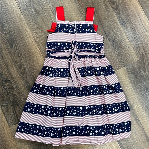 Bonnie Jean Red, White, & Blue Stars & Stripes 4th of July Dress size 6X zip up - Picture 6 of 10
